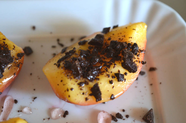 pesche al cioccolato