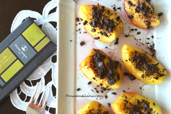pesche al cioccolato