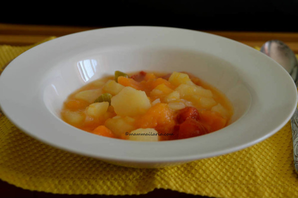zuppa con zucca e patate