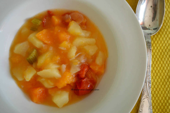 zuppa con zucca e patate