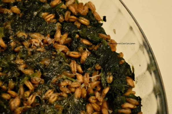 tortino di farro e spinaci
