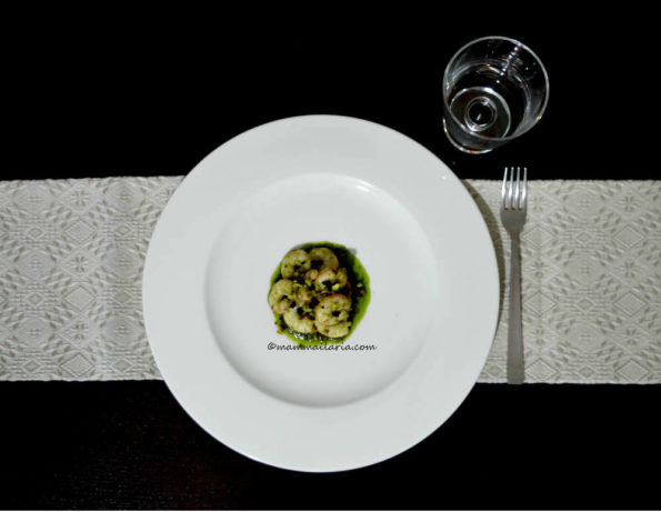 gamberetti al pesto di pistacchi di bronte dop