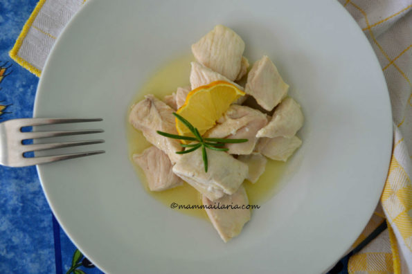 bocconcini di pollo al limone e rosmarino