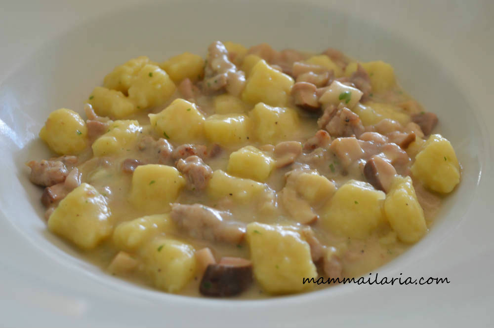 Gnocchi con porcini e salsiccia Ilaria Zizza