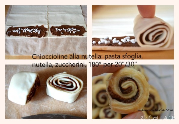 rose di sfoglia alla nutella
