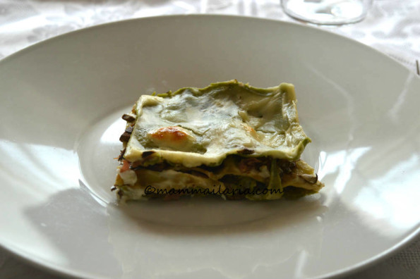 Lasagna con carciofi prosciutto e formaggio