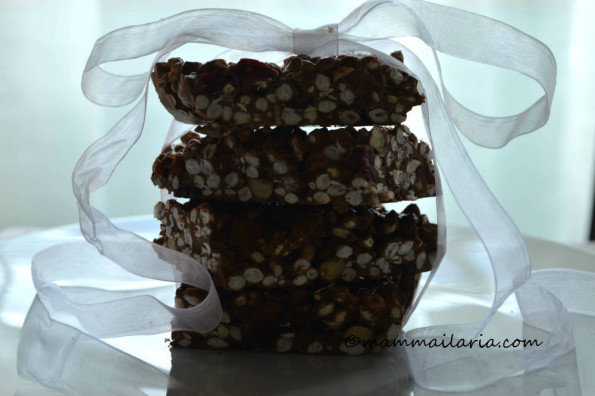 barrette al cioccolato e riso soffiato