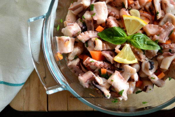 insalata di polpo con erbette aromatiche