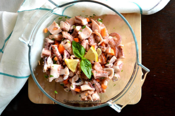 insalata di polpo con erbette aromatiche