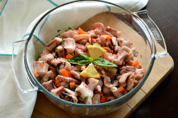 insalata di polpo con erbette aromatiche