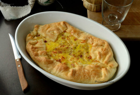 quiche di porri ,feta e speck