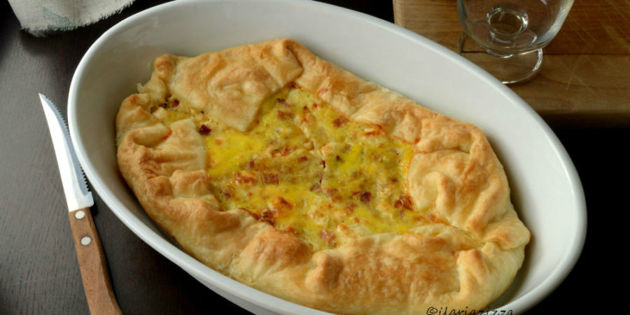 quiche di porri ,feta e speck